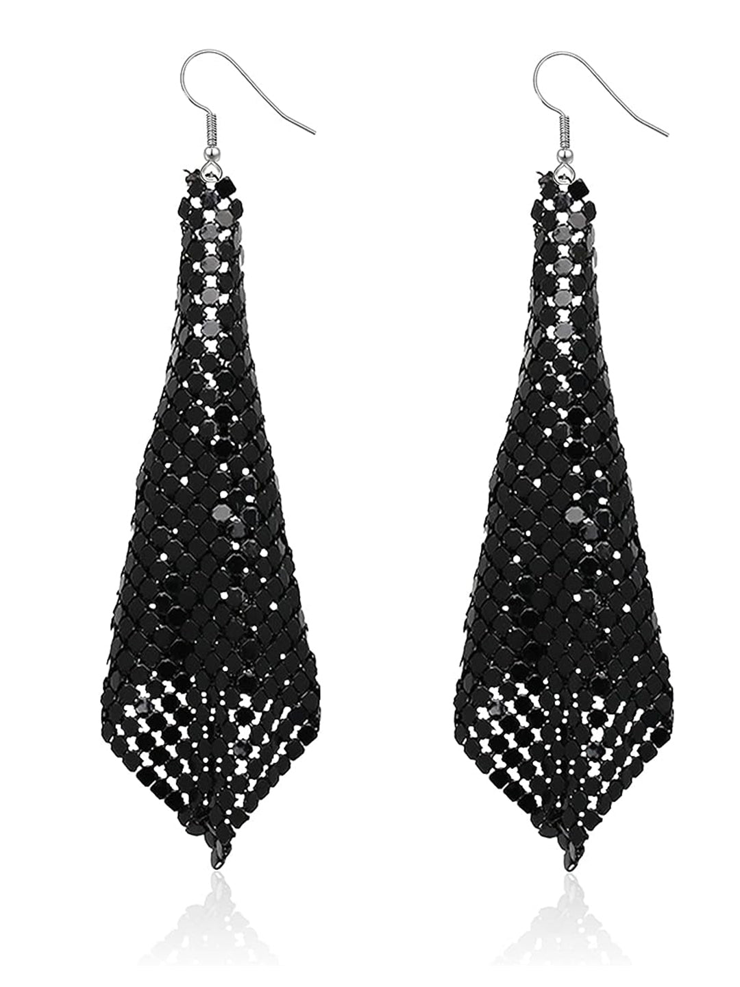 Black Mesh Drop Earrings