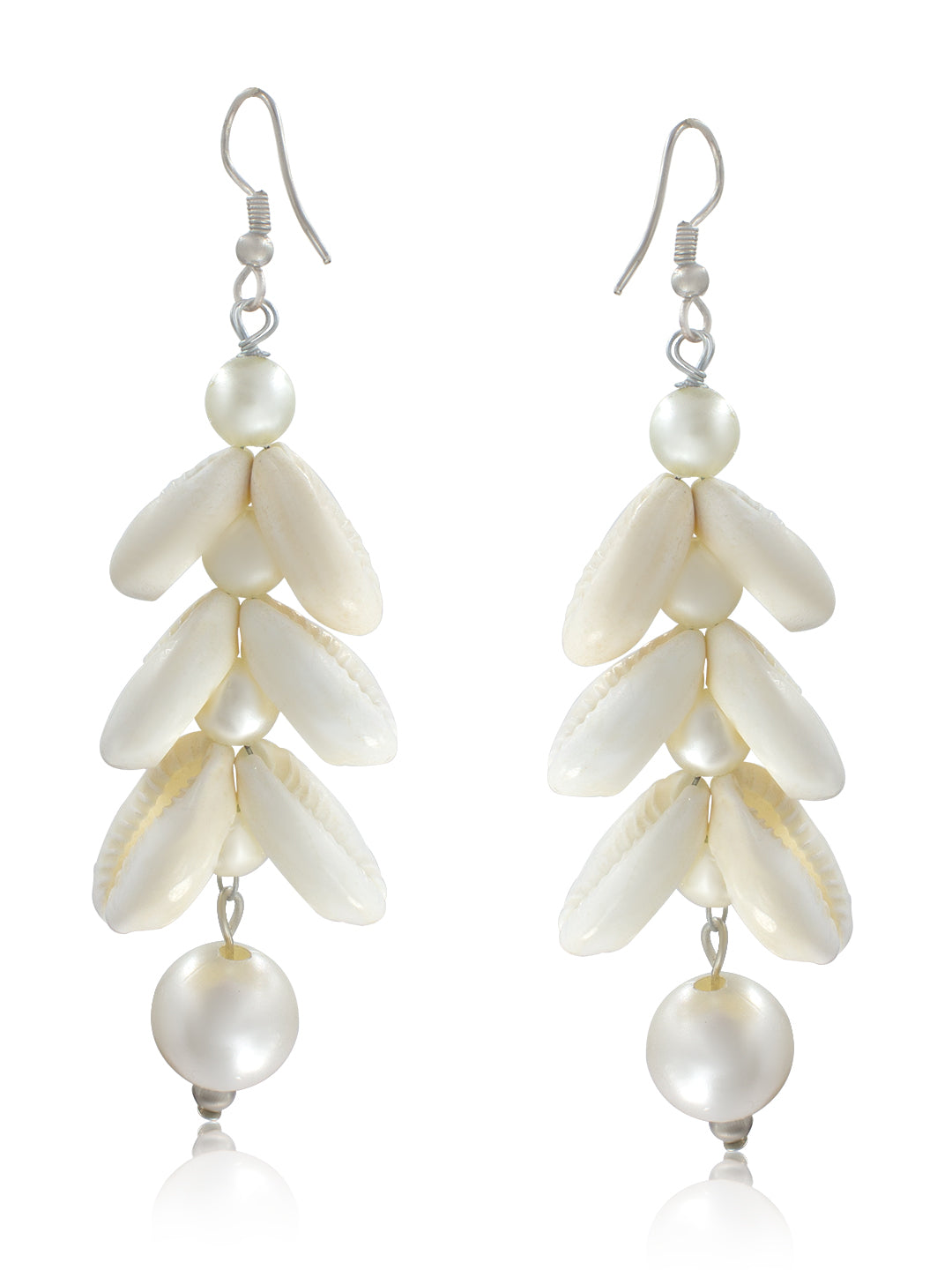 Faux Pearls & Shells Drop Earrings