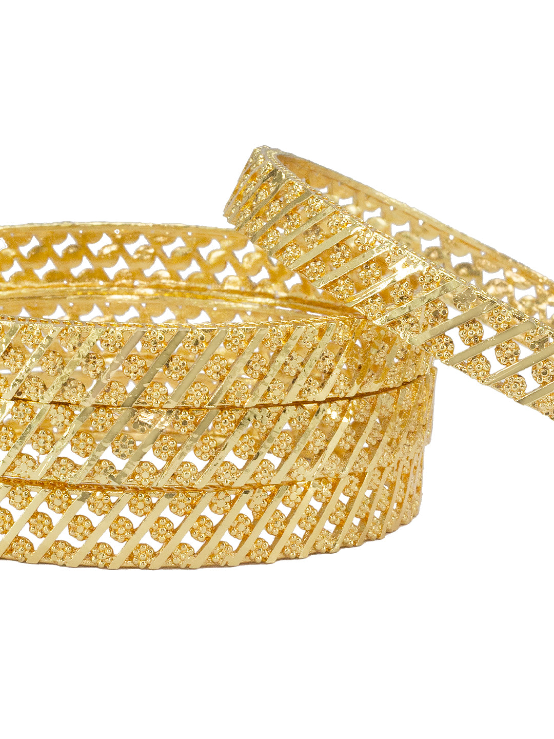 Set of 4 Gold Plated Anti-Tarnish Brass Bangles