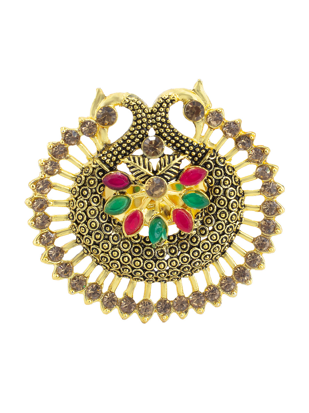 CZ Peacock Adjustable Ring