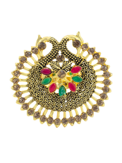 CZ Peacock Adjustable Ring