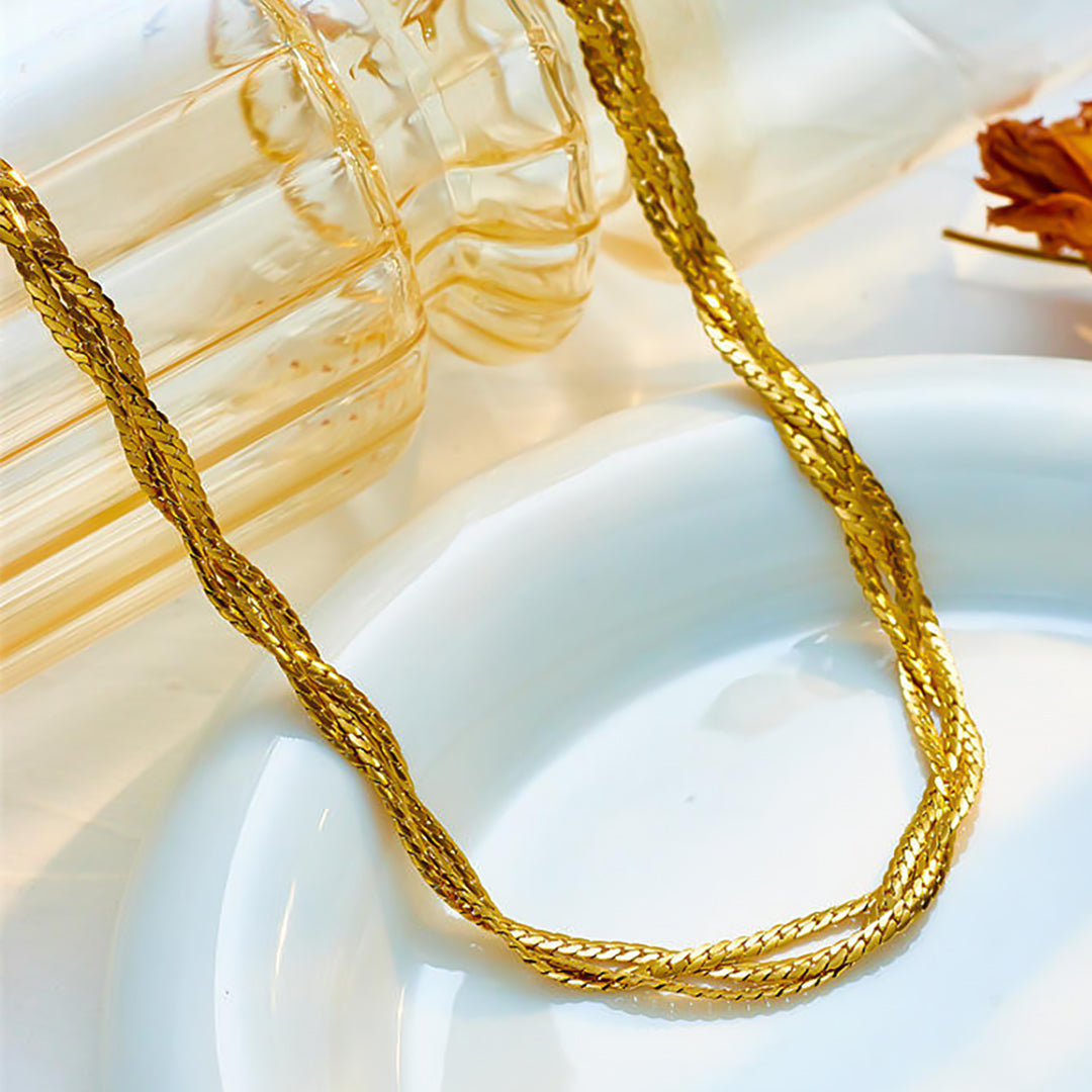 Anti Tarnish Trendy Twisted Snake Chain Necklace