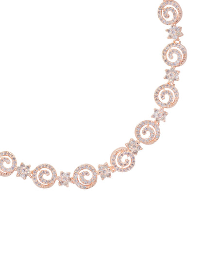 Rose Gold Plated American Diamond Jewellery Set