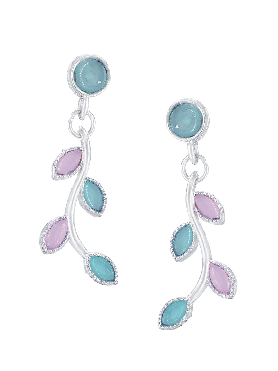 Green & Pink Leaf Jewellery Set