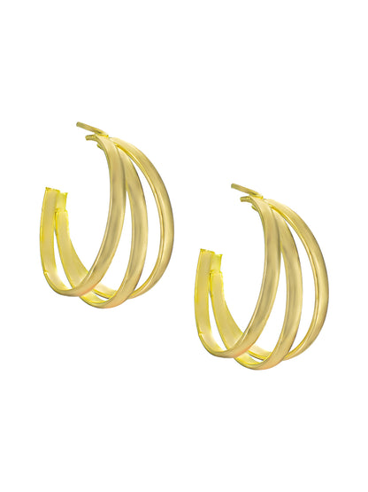 Gold Tone Half Hoop Earrings