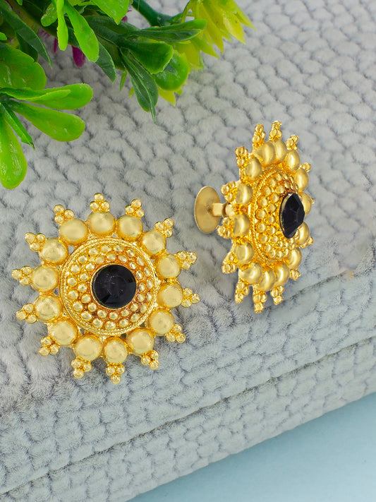 Gold Plated Floral Stud Earrings