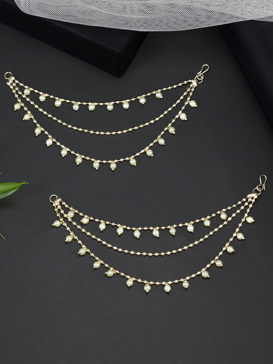 Bahubali Ear Chain 3 Layered