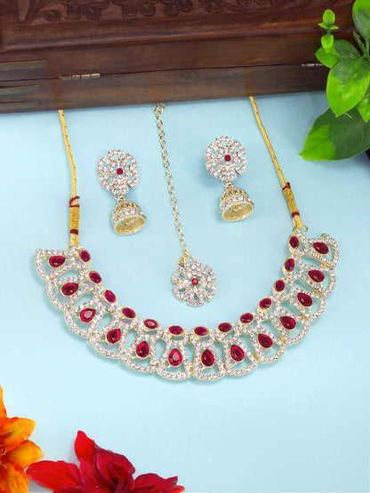Red Floral Jewellery Set