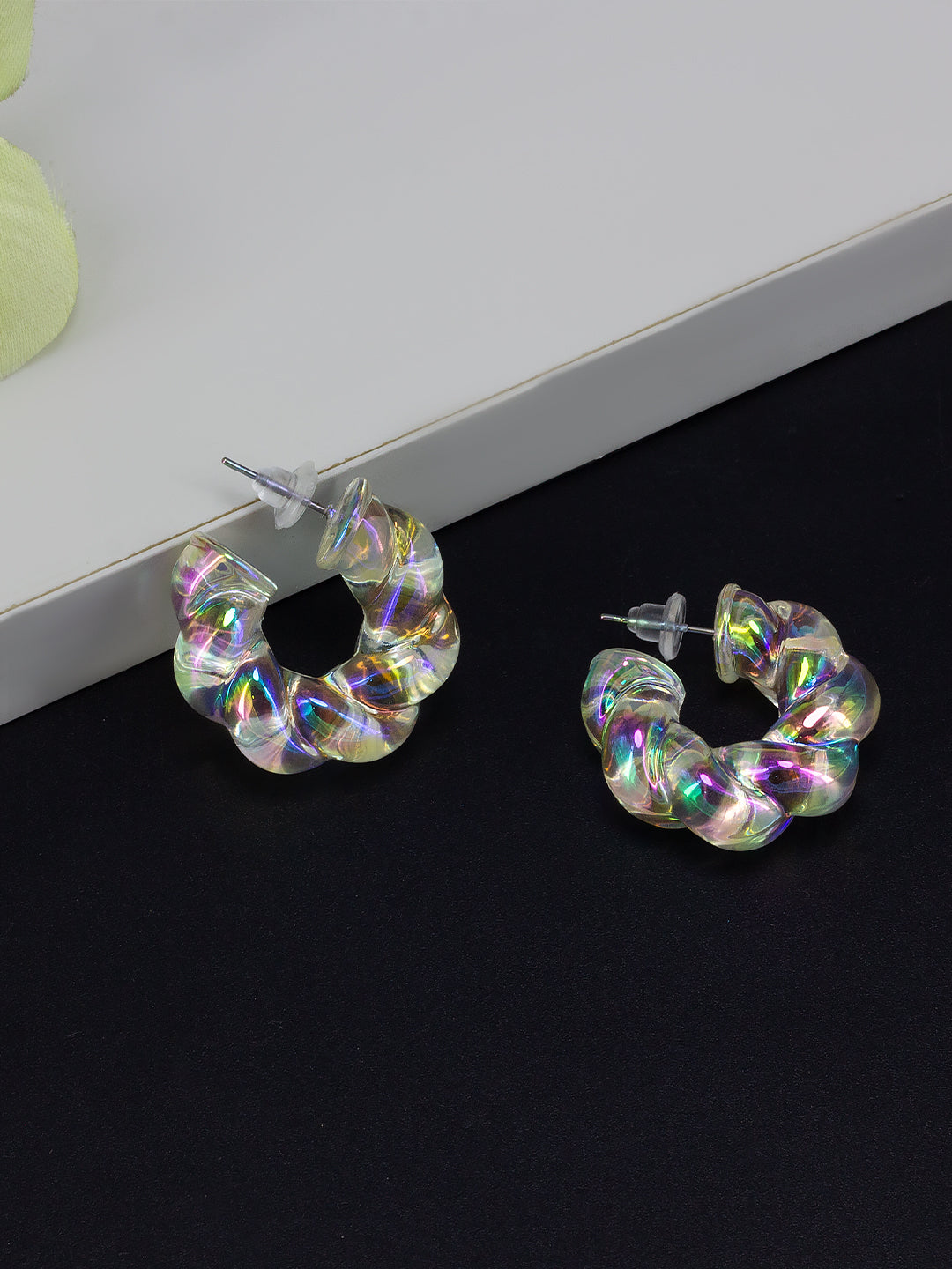 Holographic Half Hoop Earrings