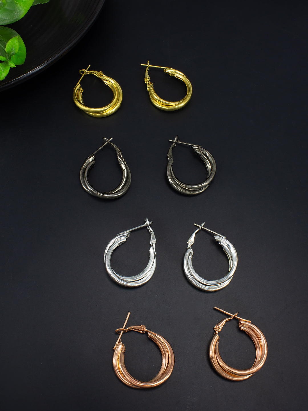 Pack of 3 Multicolor Hoop Earrings