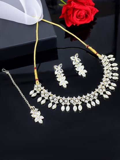 Floral CZ Jewellery Set