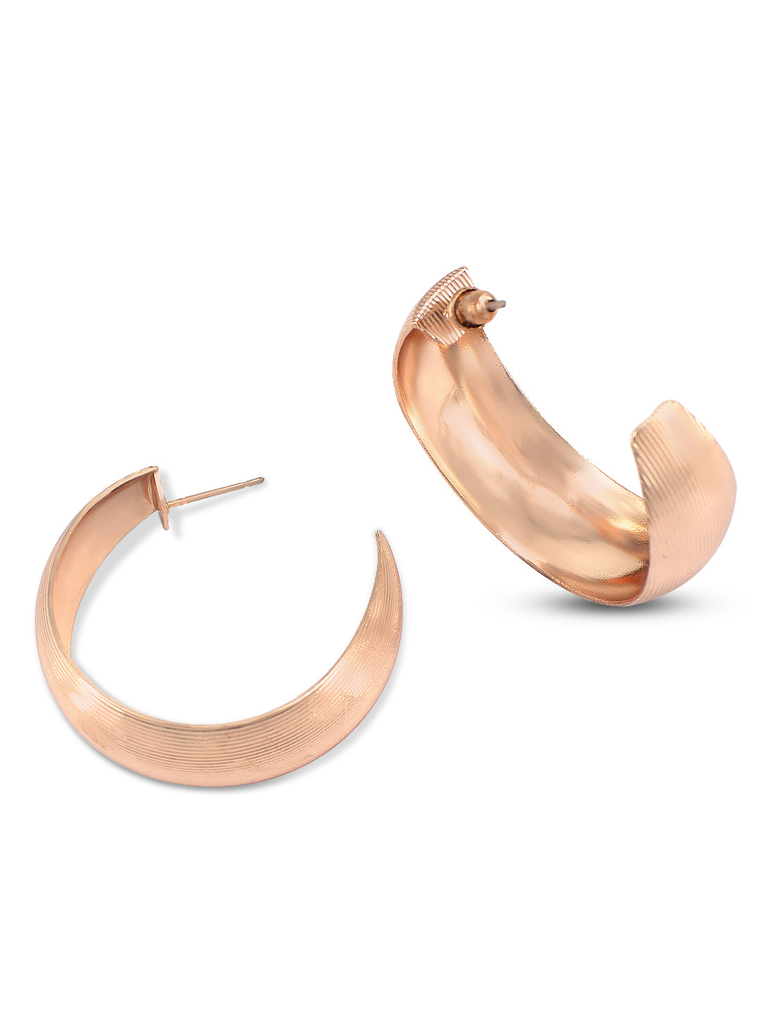 Trendy Copper Half Hoop Earrings