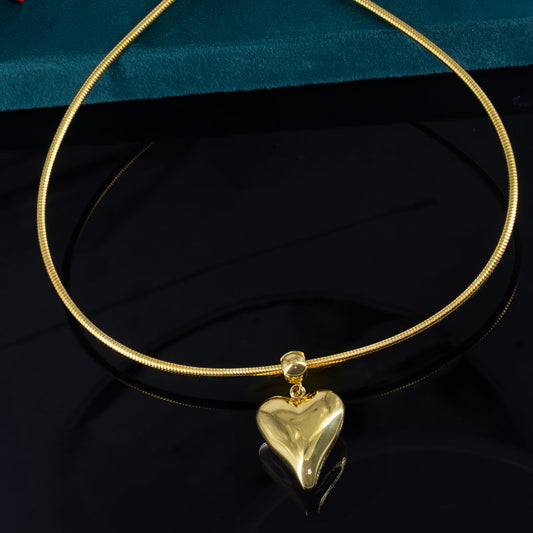 Stainless Steel Heart Trendy Hasli Choker Necklace