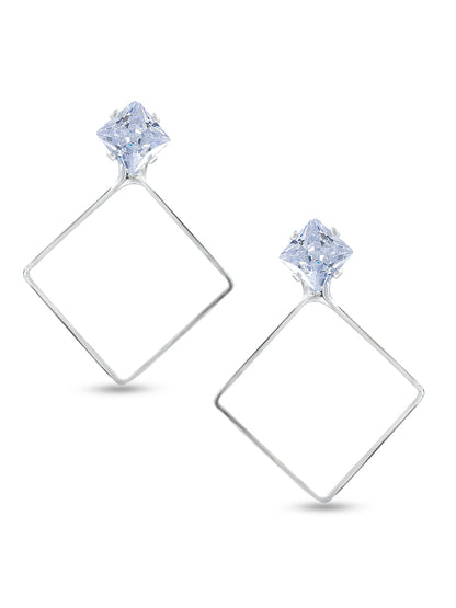 Square Artificial Stone Stud Earrings