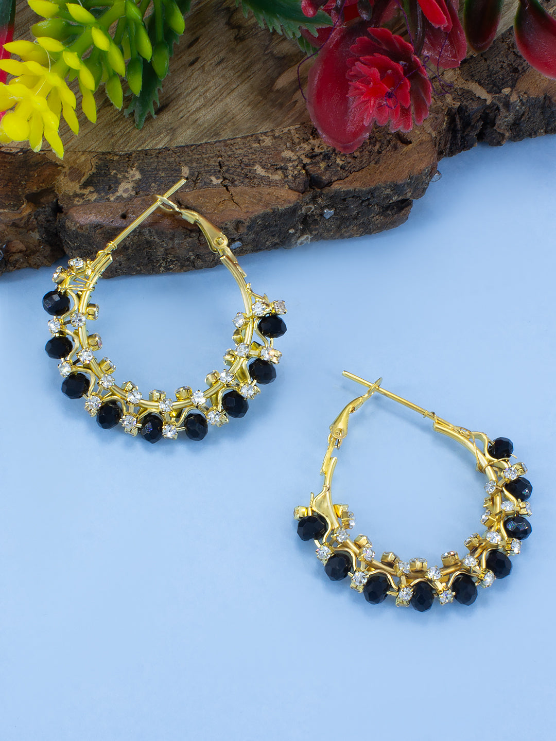 Black Beaded Earrings