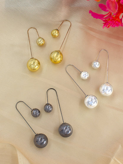 Pack of 3 Ball Drop Earrings