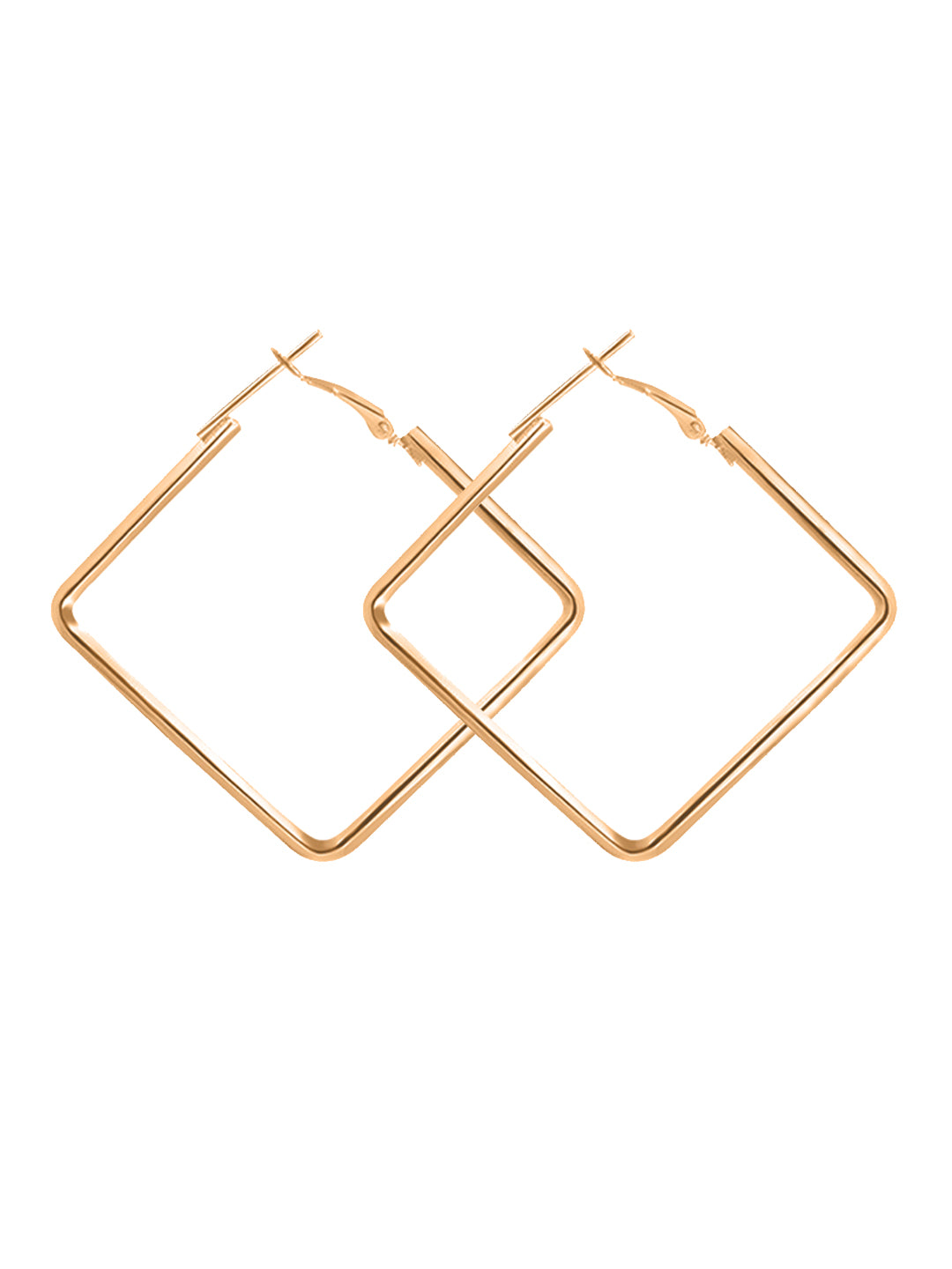 Gold Plated Square Hoop Earrings