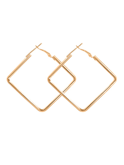Gold Plated Square Hoop Earrings