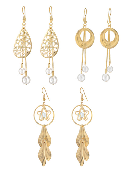 Pack of 3 Contemporary Drop Earrings