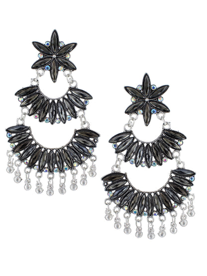 Floral Chandbaali Multi Layered Drop Earrings