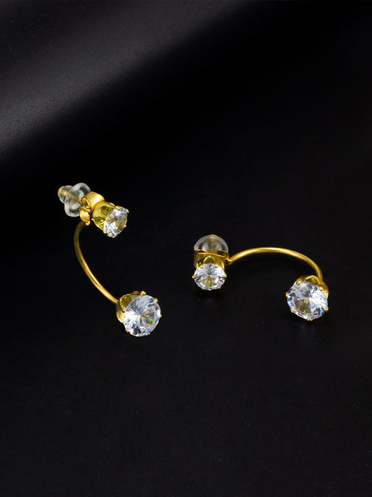 CZ Stud Drop Earrings