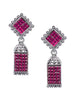Pink Square Drop Earrings