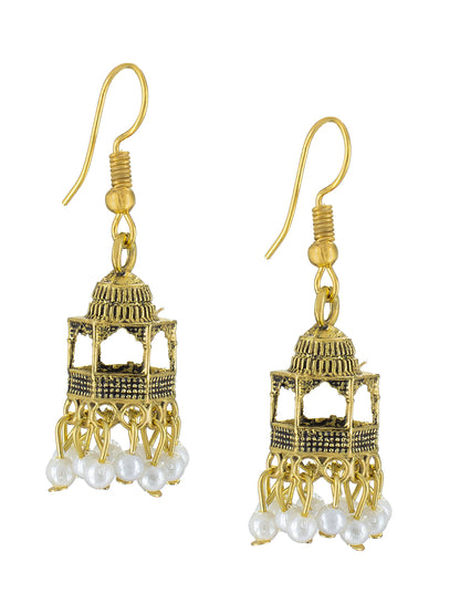 Hut Beads Drop Jhumki Earrings