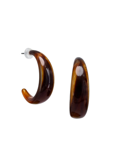 Brown Half Hoop Earrings