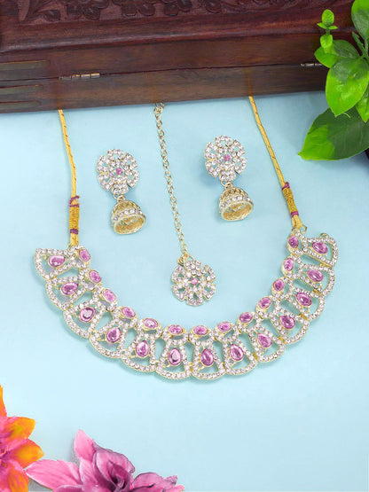 Purple Floral Jewellery Set
