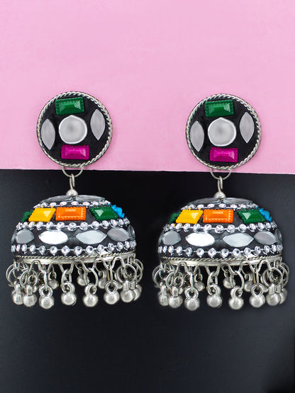 Multicolor Beads Drop Jhumka Earrings