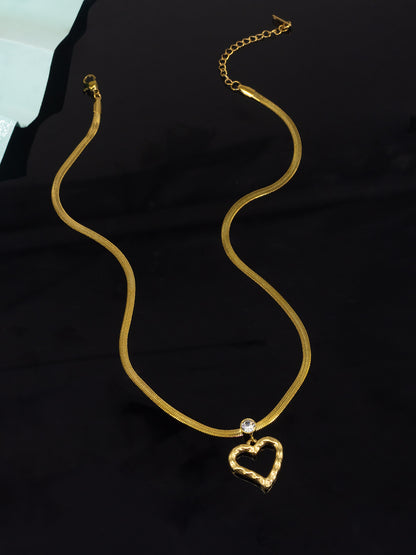 AD Heart Stainless Steel Trendy Chain Necklace