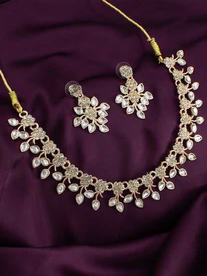 Floral Kundan Stone Jewellery Set