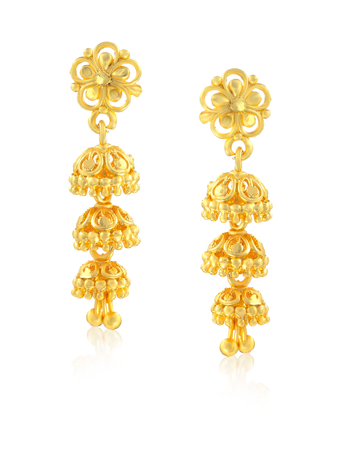 Floral Multi Layered Jhumka Earrings