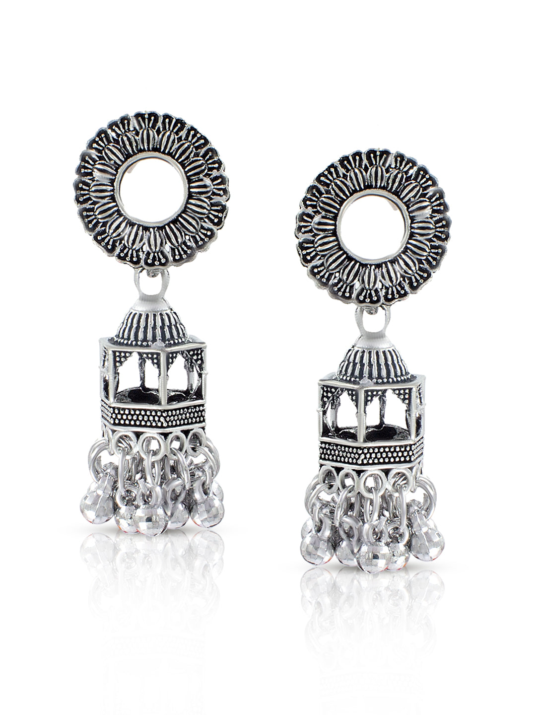 Floral Pinjra Jhumki Earrings