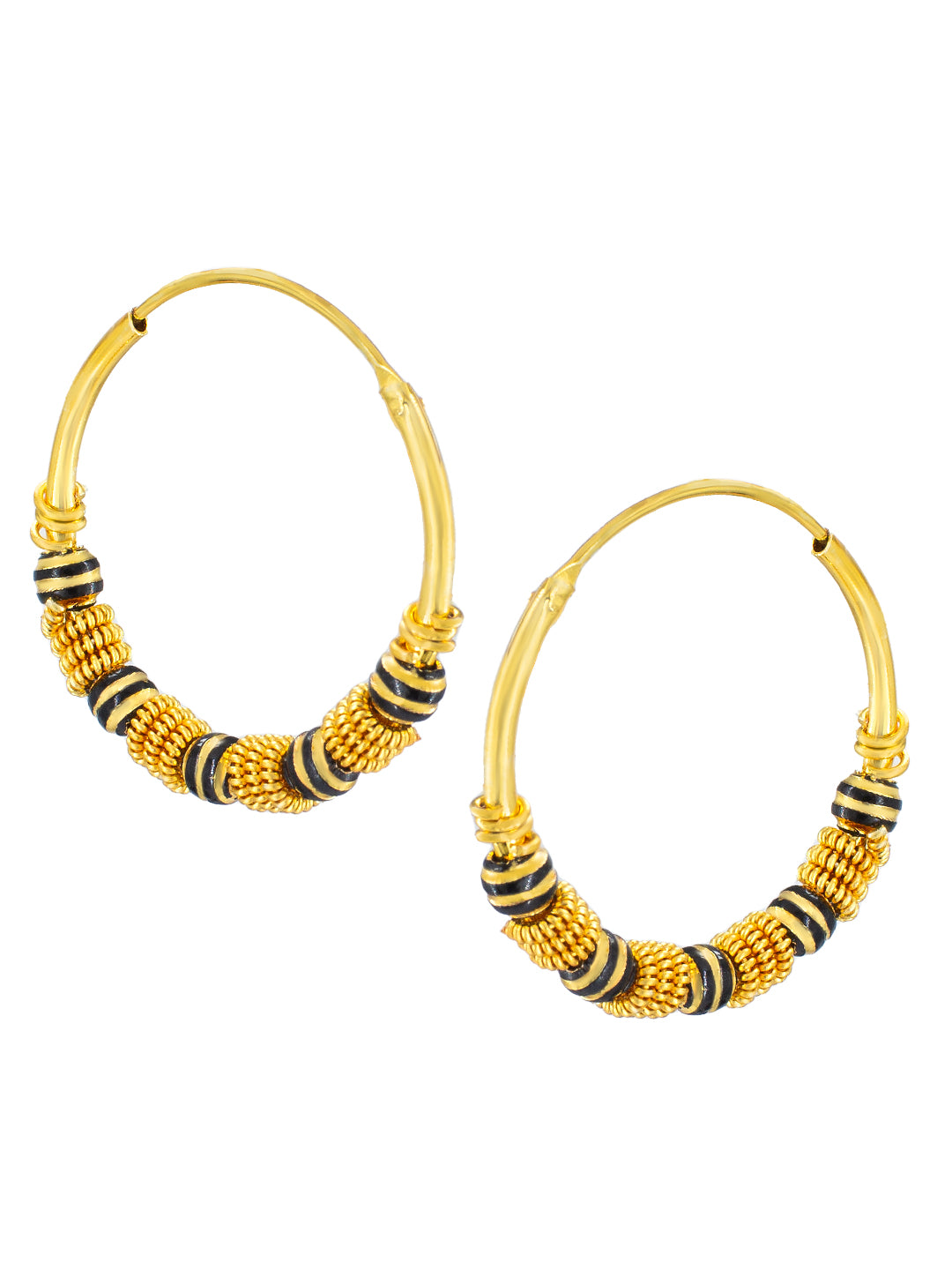Circular Beaded Hoop Earrings