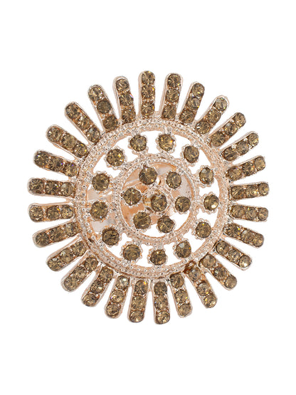 Rhinestone Floral Adjustable Ring
