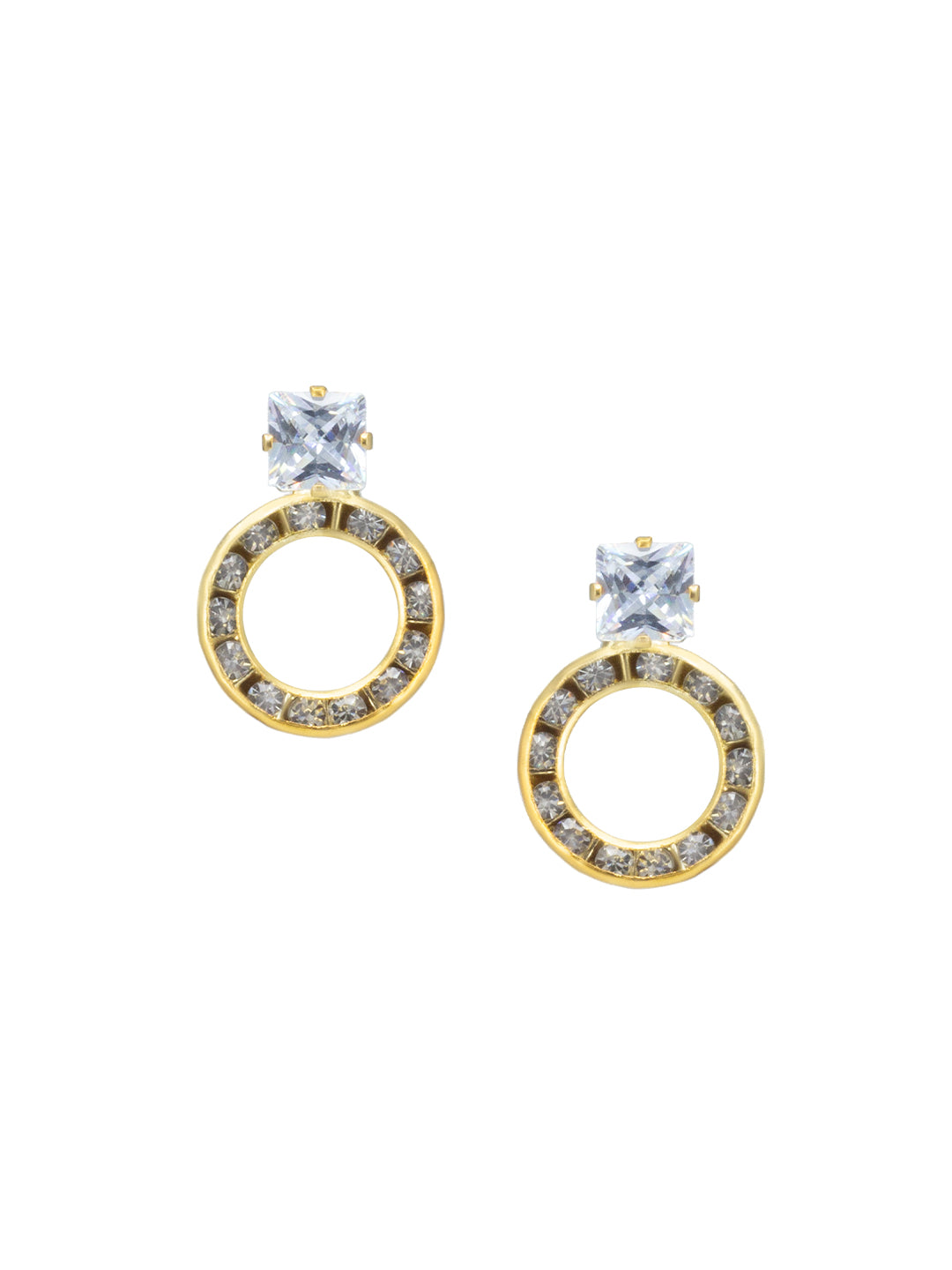CZ Circular Drop Earrings