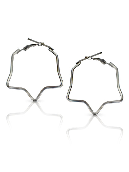 Black Star Hoop Earrings