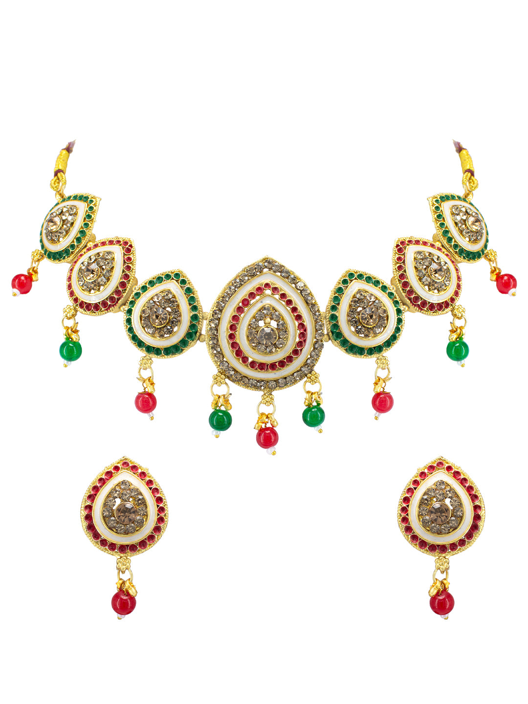 Red & Green Choker Jewellery Set