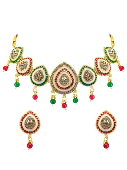 Red & Green Choker Jewellery Set