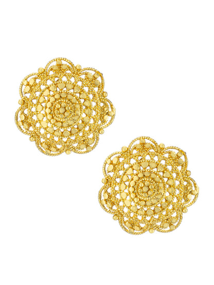 Gold Plated Floral Stud Earrings