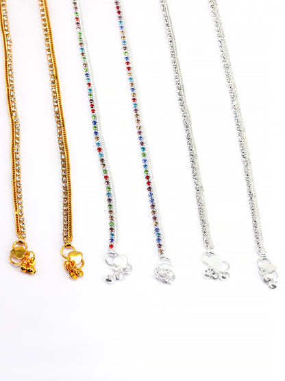 Set of 3 Pair Anklets