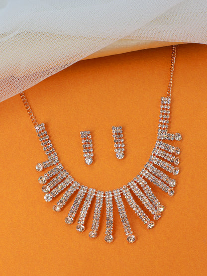 Rose Gold Plated CZ Jewellery Set