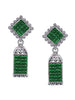 Green Square Drop Earrings