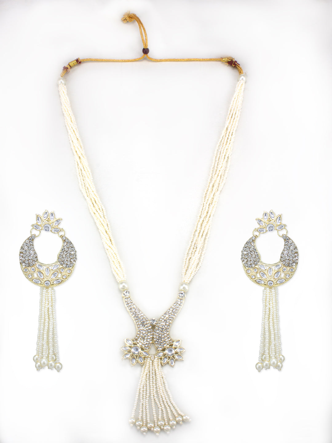 Kundan & Beaded Layered Long Jewellery Set