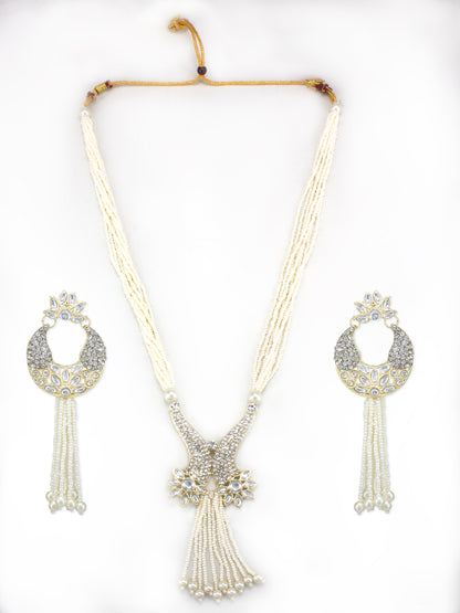 Kundan & Beaded Layered Long Jewellery Set