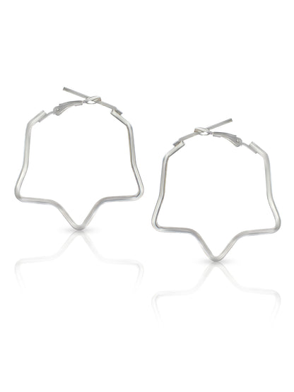 Silver Plated Star Hoop Earrings