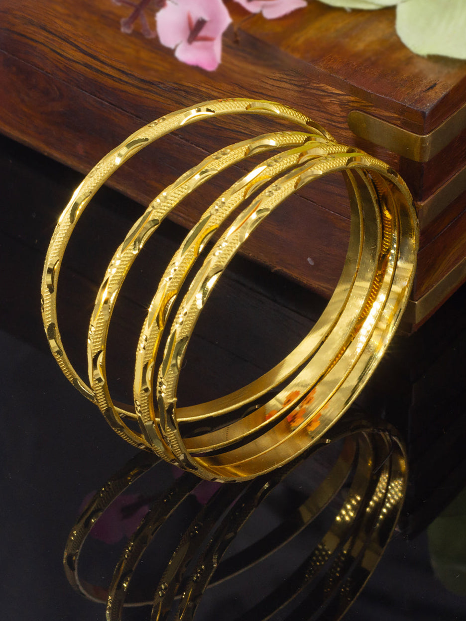 Set of 4 Copper Minimal Bangles