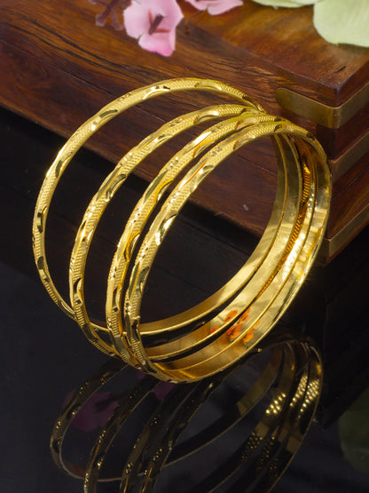 Set of 4 Copper Minimal Bangles