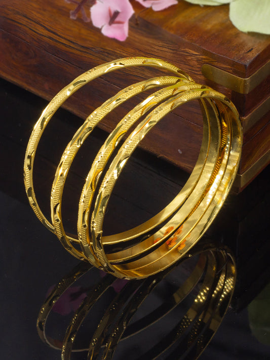 Set of 4 Copper Minimal Bangles